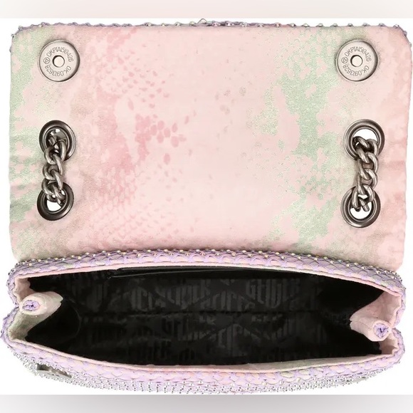 NWT Kurt Geiger London Mini Embellished Pink Rhinestone Fabric Crossbody Bag - Picture 7 of 8